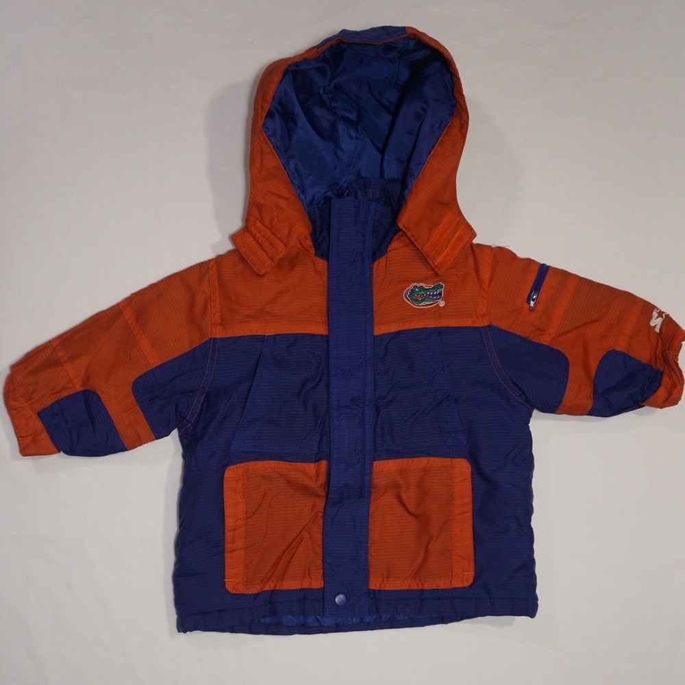 Starter 18M Florida Gators Blue Orange Hooded Puffer Jacket Vintage Style